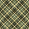 Plaid pattern texture in brown and olive green. Seamless vector background. Tartan check plaid for flannel shirt, skirt, blanket. Royalty Free Stock Photo