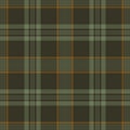 Plaid pattern texture in olive green and brown for menswear flannel shirt design. Seamless tartan check plaid graphic vector. Royalty Free Stock Photo