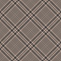 Plaid pattern tweed in brown and beige. Tartan seamless textured spring, autumn, winter check plaid for flannel shirt, skirt.