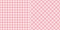 Plaid pattern tweed in coral pink for dress, jacket, coat, skirt, scarf. Seamless bright monochrome pixel tartan check plaid.