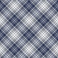 Plaid pattern vector in grey, blue, white. Seamless Scottish tartan check plaid for flannel shirt.