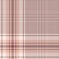 Plaid pattern vector in pink. Glen seamless tartan check plaid.