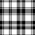 Plaid seamless pattern. Black check on white background. Repeated gingham geometric patern. Scottish style for design prints. Repe Royalty Free Stock Photo