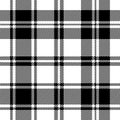 Plaid seamless pattern. Black check on white background. Repeated gingham geometric patern. Scottish style for design prints. Repe Royalty Free Stock Photo
