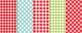 Plaid seamless pattern. Checkered texture. Picnic napkin. Tartan background. Set gingham prints Royalty Free Stock Photo