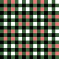 Plaid seamless pattern in green, white and pink.