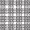 Plaid tartan seamless pattern. Black and white striped checkered background. Geometric textured repeat backdrop. Vertical and