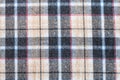 Plaid twilled cotton fabric close up Royalty Free Stock Photo