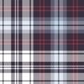 Plaid vector pattern in blue, red, grey, white. Royalty Free Stock Photo