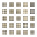 Plaid vector seamless pattern golden color. Set holidays background gold and gray fabric texture Royalty Free Stock Photo