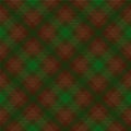 Brown and green argyle tartan plaid. Scottish pattern fabric swatch close-up.