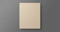 A plain, beige-colored hardcover book is placed on a smooth, gray surface. The book Royalty Free Stock Photo