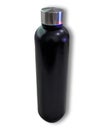 The plain black bottle has an elegant, simple design with a plain background