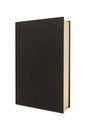 Vertical blank black hardback book or bible standing upright isolated on white background Royalty Free Stock Photo