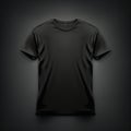 Plain black t-shirt with blank space for mockup