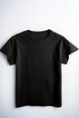 Plain Black T-shirt on White Background