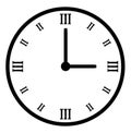 Plain black vector clock