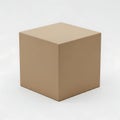 A plain brown cardboard box with a simple cuboid shape and neutral color Royalty Free Stock Photo