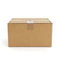 Plain brown cardboard box with a single tape closure ready for shipping or storage Royalty Free Stock Photo