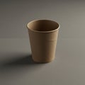 Plain brown paper cup placed upright on a gray textured surface. The cup is simple, Royalty Free Stock Photo