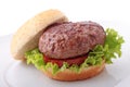 Plain burger in a plate Royalty Free Stock Photo