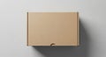 A plain cardboard box is centered against a neutral gray background. The box is rectangular with a Royalty Free Stock Photo