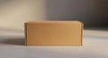 Plain Cardboard Box Centered on a Textured Surface with Soft Lighting Royalty Free Stock Photo