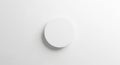 A plain, circular white object is centered on a white background, casting a soft shadow Royalty Free Stock Photo
