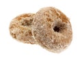 Plain coconut flake donuts on a white background Royalty Free Stock Photo