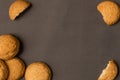 Plain cookies in black background