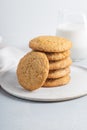 plain cookies with milk Royalty Free Stock Photo