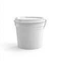 A plain design studio shot showcases a simple white plastic container as a storage solution and organization product Royalty Free Stock Photo