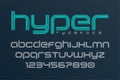 Plain display font art design, alphabet, letters and numbers.