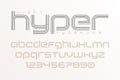 Plain display font art design, alphabet, letters and numbers.