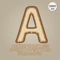 Plain Donut Alphabet and Digit Vector Royalty Free Stock Photo