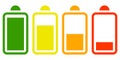 Plain electric battery icon on white background