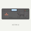 Plain flat color vector computer part icon keyboard. Cartoon. Digital gaming and business office pc desktop device Royalty Free Stock Photo