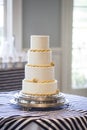 Plain four tiered wedding cake,