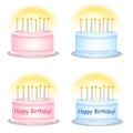 Plain and Happy Birthday Cakes Royalty Free Stock Photo