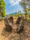 Plain of Jars Site 3. Xiangkhoang Plateau Royalty Free Stock Photo