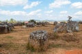 Plain of Jars is unique archaeological landscape destroyed from cluster bombs. Phonsovan, Xieng Khouang Province, Laos