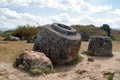 Plain of Jars - unique archaeological landscape destroyed from cluster bombs. Xieng Khouang Province, Laos