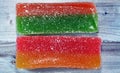 plain jelly colorful taffy candy sweets with flavors covered with sugar, Egyptian cultural desserts of prophet Muhammad birth