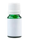 Plain label green glass medicine bottle