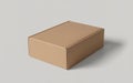 A plain light brown cardboard box on a light gray background Royalty Free Stock Photo