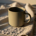 Elegance of the mug and its interaction with the light and fabri Royalty Free Stock Photo