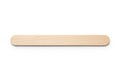 A single wooden tongue depressor on a white background Royalty Free Stock Photo