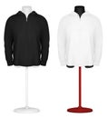 Plain long sleeve hooded jacket template.