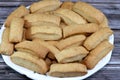 Plain Menen bakery, oriental crackers and cookies, usually baked plain or stuffed with tamr, Ajwa or dates, Arabic Egyptian Royalty Free Stock Photo