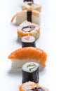 Plain mixed sushi rolls Royalty Free Stock Photo